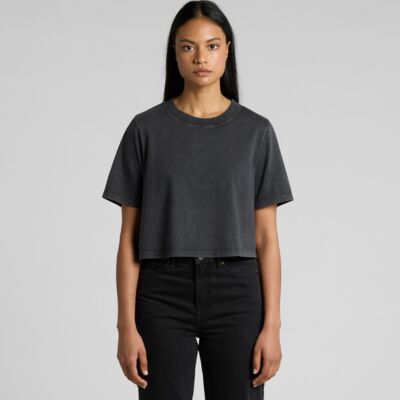 Wo's Stone Wash Heavy Crop Tee Thumbnail